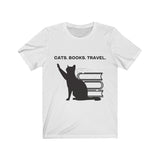 CATS. BOOKS. TRAVEL. | Unisex Jersey Short Sleeve Tee