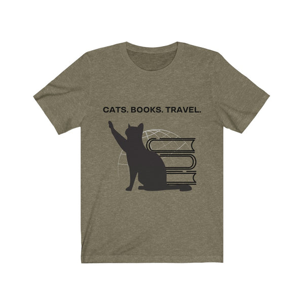 CATS. BOOKS. TRAVEL. | Unisex Jersey Short Sleeve Tee